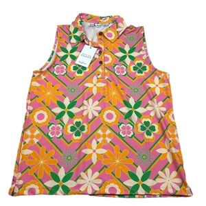 NWT! Kenny Flowers Acapulco Sleeveless Golf Polo Size Large